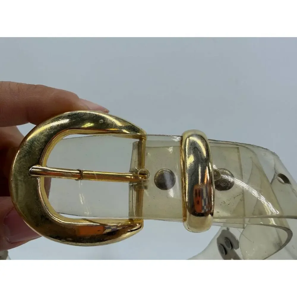 Vintage Clear Plastic Safari Animal Belt Lion Elephant Rhino Hippo 38